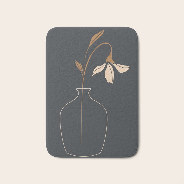 Minimal Abstract Art Vase Flower 6 Bath Mat Gallery Image 1