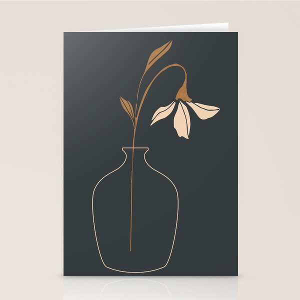 Minimal Abstract Art Vase Flower 6 Stationery Card Gallery Image 2