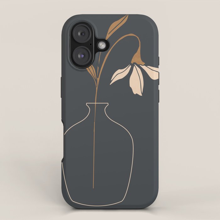 Minimal Abstract Art Vase Flower 6 iPhone Case Gallery Image 1