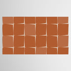 Midcentury Modern Flux Check Grid Pattern in Terracotta Tones Tablecloth Gallery Image 2