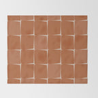 Midcentury Modern Flux Check Grid Pattern in Terracotta Tones Throw Blanket Gallery Image 2