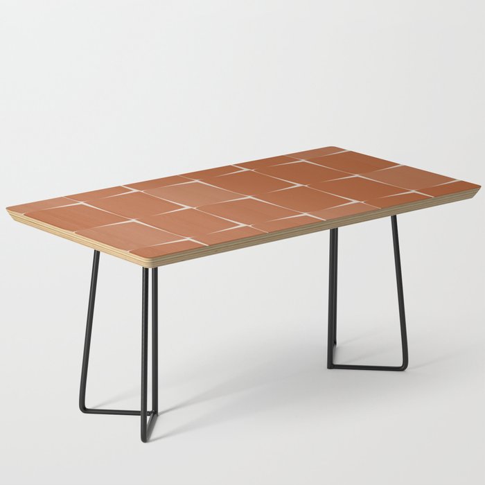 Midcentury Modern Flux Check Grid Pattern in Terracotta Tones Coffee Table Gallery Image 1