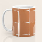 Midcentury Modern Flux Check Grid Pattern in Terracotta Tones Coffee Mug Gallery Image 3