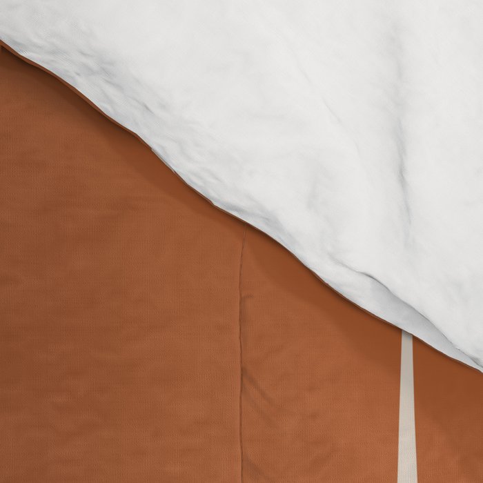 Midcentury Modern Flux Check Grid Pattern in Terracotta Tones Comforter Gallery Image 4