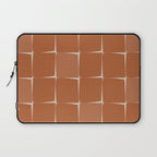 Midcentury Modern Flux Check Grid Pattern in Terracotta Tones Laptop Sleeve Gallery Image 1