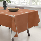 Midcentury Modern Flux Check Grid Pattern in Terracotta Tones Tablecloth Gallery Image 3