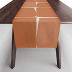Midcentury Modern Flux Check Grid Pattern in Terracotta Tones Table Runner Gallery Image 1
