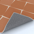 Midcentury Modern Flux Check Grid Pattern in Terracotta Tones Rug Gallery Image 4