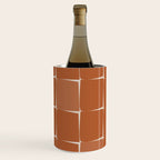 Midcentury Modern Flux Check Grid Pattern in Terracotta Tones Wine Chiller Gallery Image 1