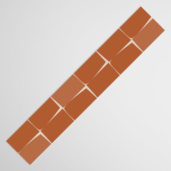 Midcentury Modern Flux Check Grid Pattern in Terracotta Tones Table Runner Gallery Image 3