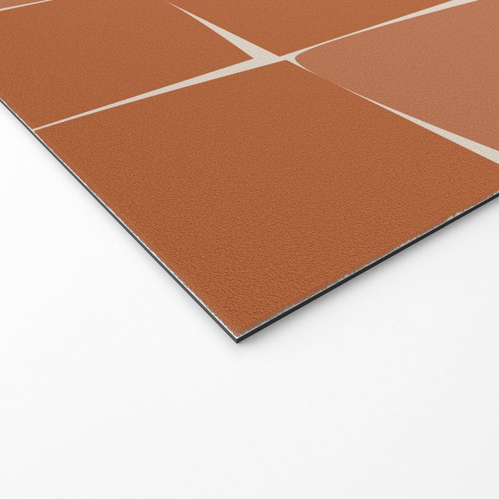 Midcentury Modern Flux Check Grid Pattern in Terracotta Tones Welcome Mat Gallery Image 2