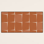 Midcentury Modern Flux Check Grid Pattern in Terracotta Tones Desk Mat Gallery Image 3