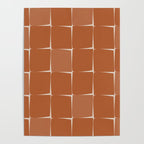 Midcentury Modern Flux Check Grid Pattern in Terracotta Tones Poster Gallery Image 4
