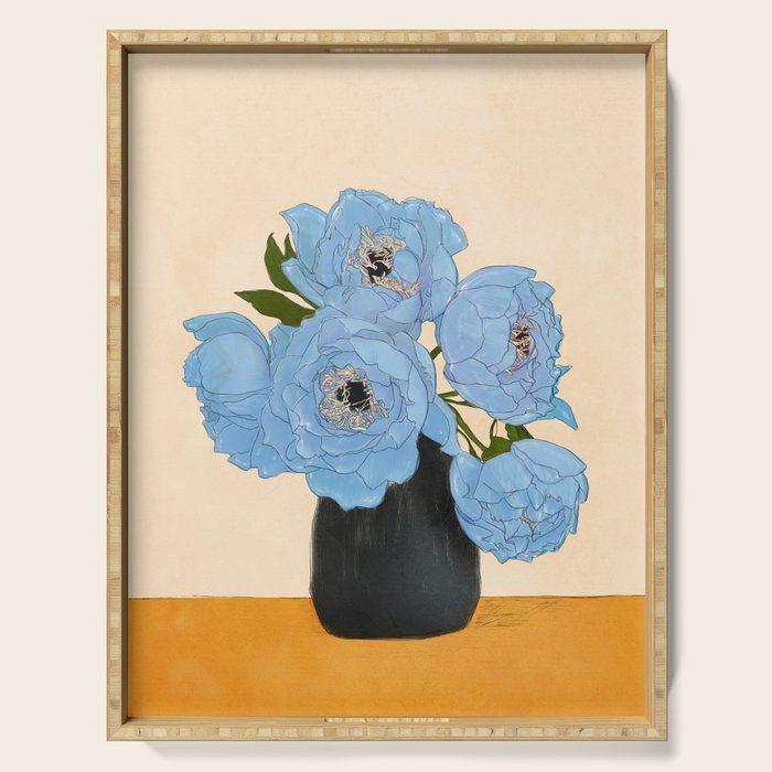 Bouquet Gift Blue Serving Tray Gallery Image 1