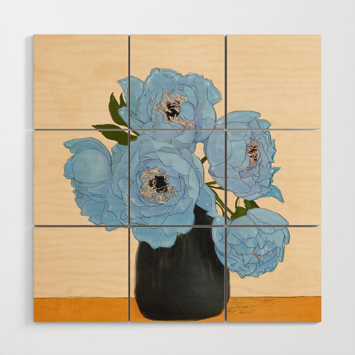 Bouquet Gift Blue Wood Wall Art Gallery Image 1