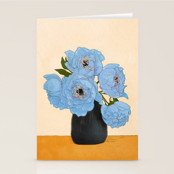 Bouquet Gift Blue Stationery Card