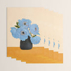 Bouquet Gift Blue Wrapping Paper Gallery Image 3