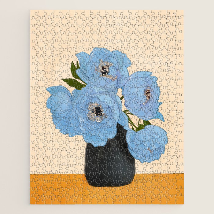 Bouquet Gift Blue Jigsaw Puzzle Gallery Image 1