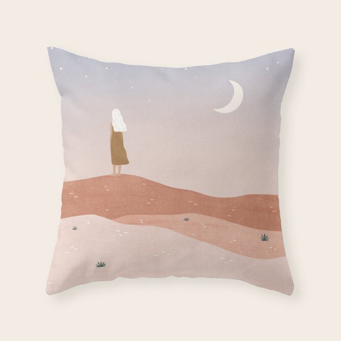 greet the dusk Throw Pillow Gallery Image 6