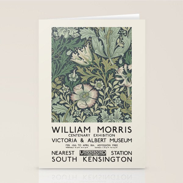 William Morris - Exhibition poster for The Victoria and Albert Museum, London, 1934 Stationery Card Gallery Image 2
