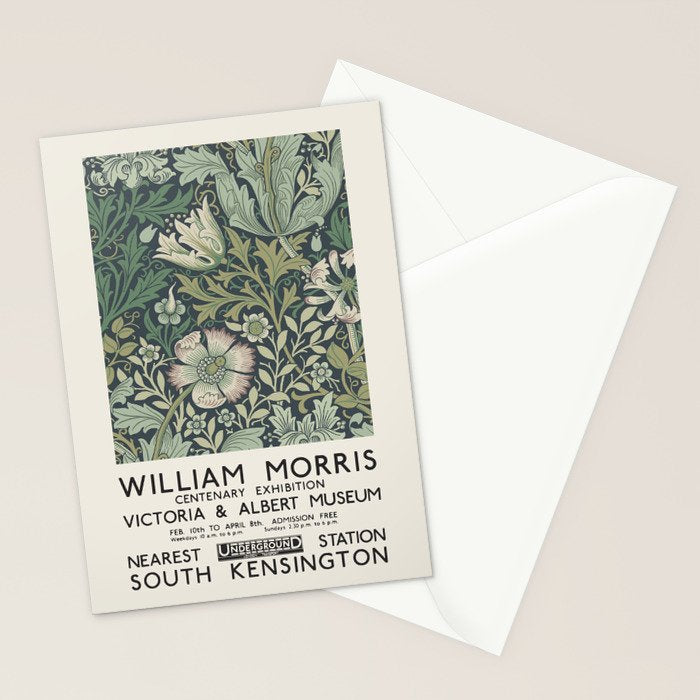 William Morris - Exhibition poster for The Victoria and Albert Museum, London, 1934 Stationery Card Gallery Image 2