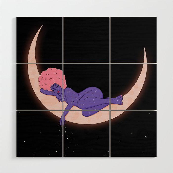 Moon Girl Wood Wall Art