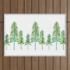 Pine Trees - Green Palette Outdoor Rug Gallery Image 1