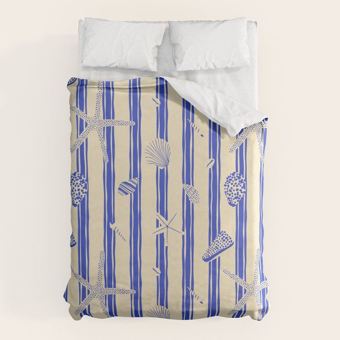 Vintage marine sea shell summer art pattern Duvet Cover Gallery Image 6