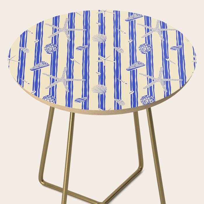 Vintage marine sea shell summer art pattern Side Table Gallery Image 2
