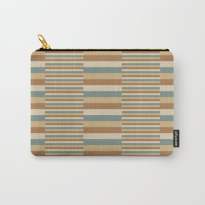 Mixed Stripes Pattern XXIII Natural Boho Carry All Pouch Gallery Image 1