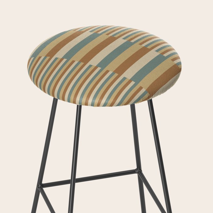 Mixed Stripes Pattern XXIII Natural Boho Stool Gallery Image 2