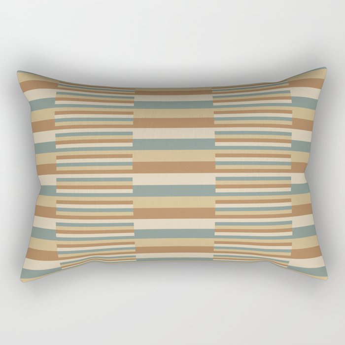 Mixed Stripes Pattern XXIII Natural Boho Rectangular Pillow Gallery Image 1