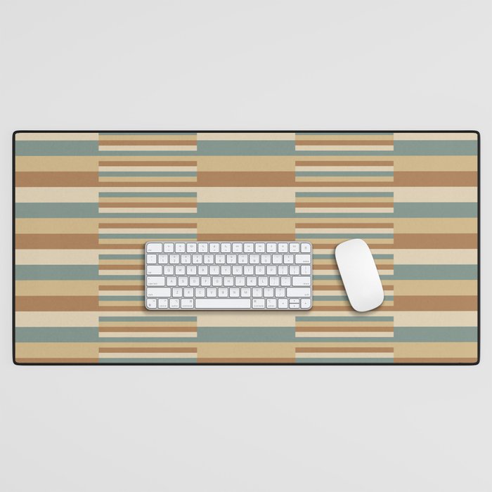 Mixed Stripes Pattern XXIII Natural Boho Desk Mat Gallery Image 1