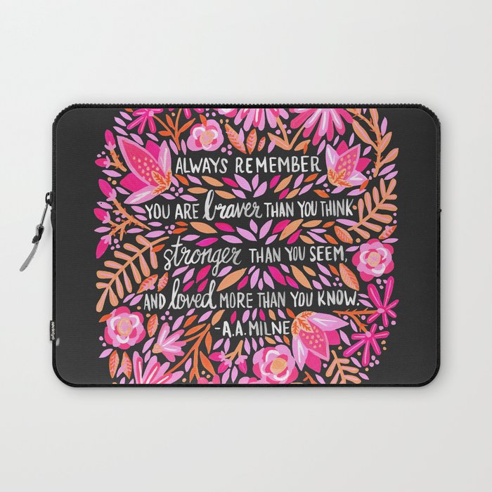 Always Remember - Pink & Charcoal Palette Laptop Sleeve Gallery Image 1