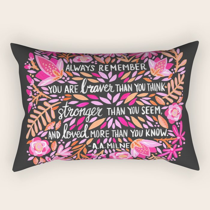 Always Remember - Pink & Charcoal Palette Rectangular Pillow Gallery Image 2