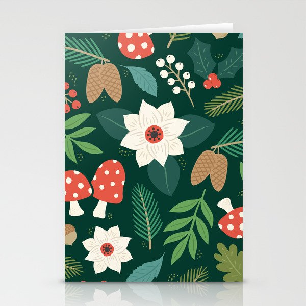 Woodland Holiday Botanicals Stationery Card Gallery Image 1