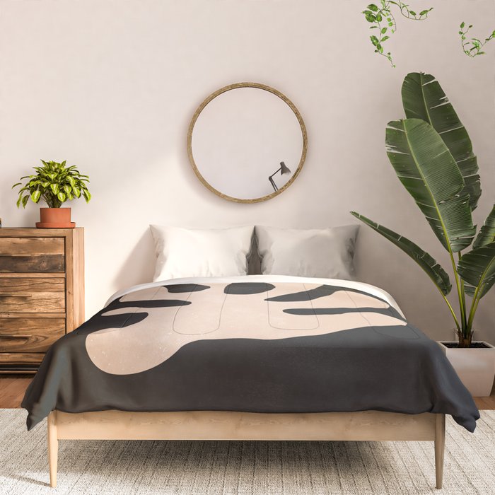 Noir Leaf: Mid Century Modern Matisse Edition Comforter Gallery Image 3