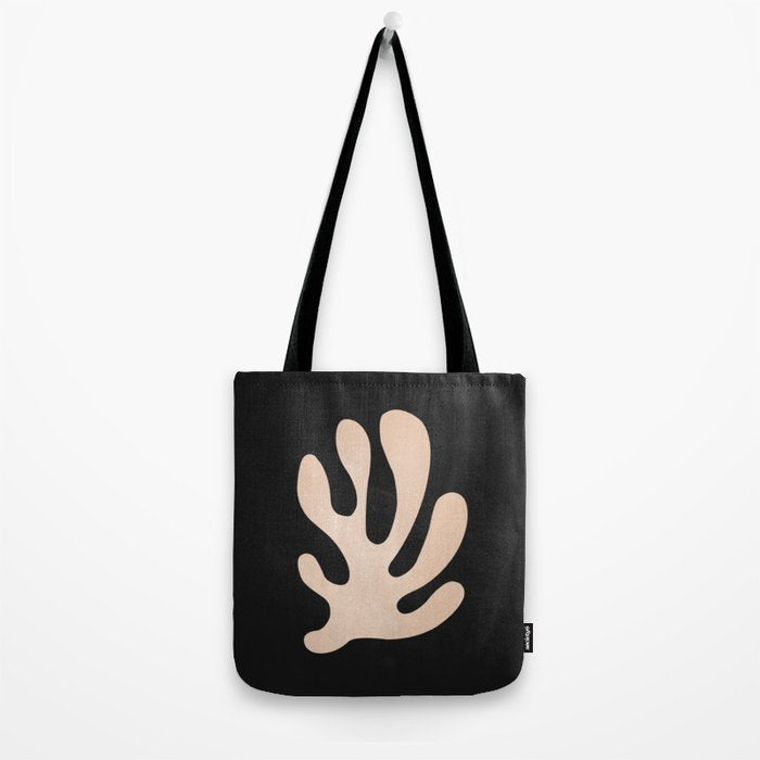 Noir Leaf: Mid Century Modern Matisse Edition Tote Bag Gallery Image 2