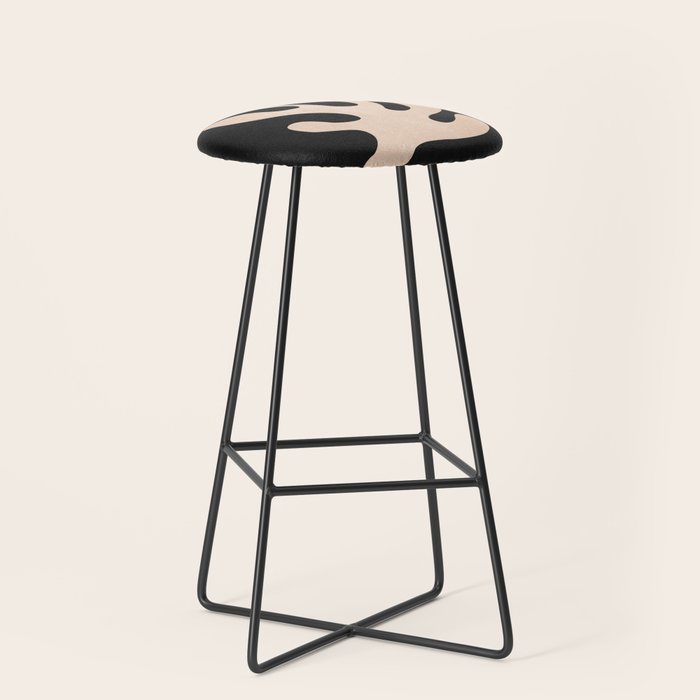 Noir Leaf: Mid Century Modern Matisse Edition Stool Gallery Image 1