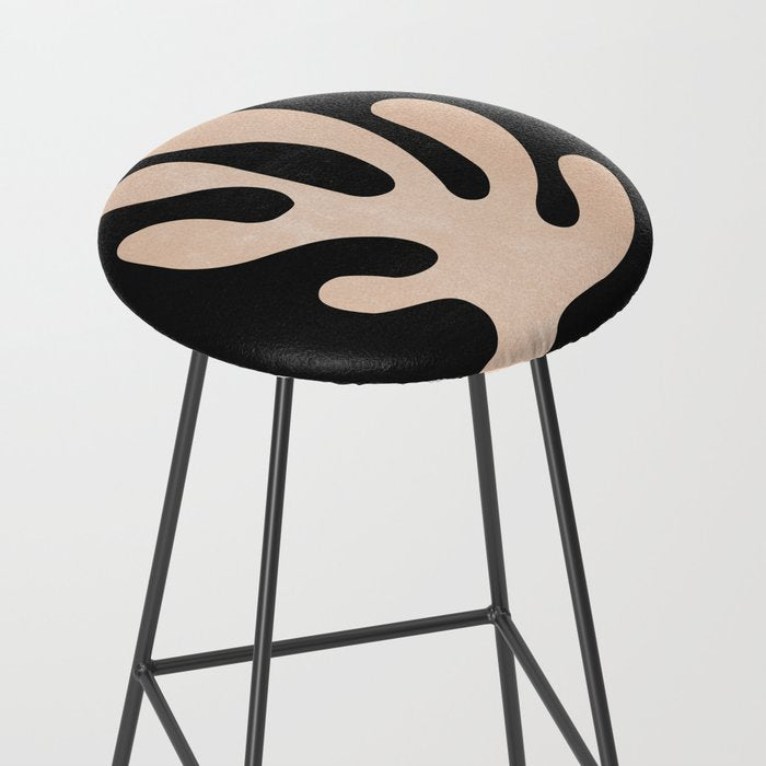 Noir Leaf: Mid Century Modern Matisse Edition Stool Gallery Image 2