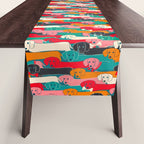 dachshund pattern- happy dogs Table Runner Gallery Image 1
