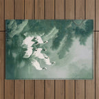 Japandi Wall Art chinoiserie Bird Poster Japanese wabi Sabi sage Green Forest maximalist Painting Outdoor Rug Gallery Image 1