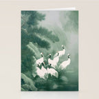 Japandi Wall Art chinoiserie Bird Poster Japanese wabi Sabi sage Green Forest maximalist Painting Stationery Card Gallery Image 2