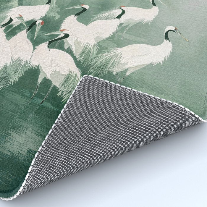 Japandi Wall Art chinoiserie Bird Poster Japanese wabi Sabi sage Green Forest maximalist Painting Rug Gallery Image 4