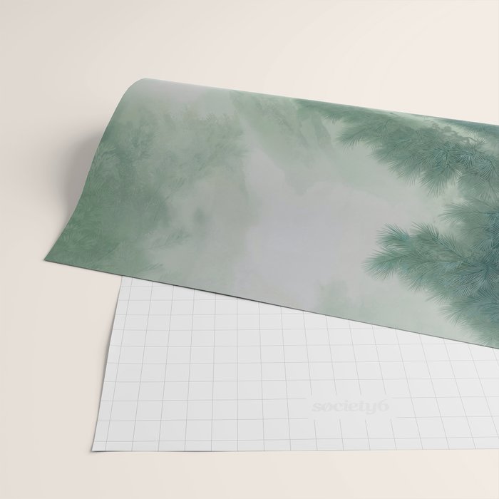 Japandi Wall Art chinoiserie Bird Poster Japanese wabi Sabi sage Green Forest maximalist Painting Wrapping Paper Gallery Image 2