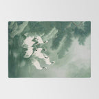 Japandi Wall Art chinoiserie Bird Poster Japanese wabi Sabi sage Green Forest maximalist Painting Rug Gallery Image 2
