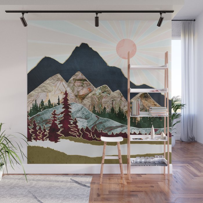 Retro Autumn Vista Wall Mural Gallery Image 1
