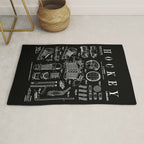 Ice Hockey Player Winter Sport Vintage Patent Print Rug Gallery Image 1