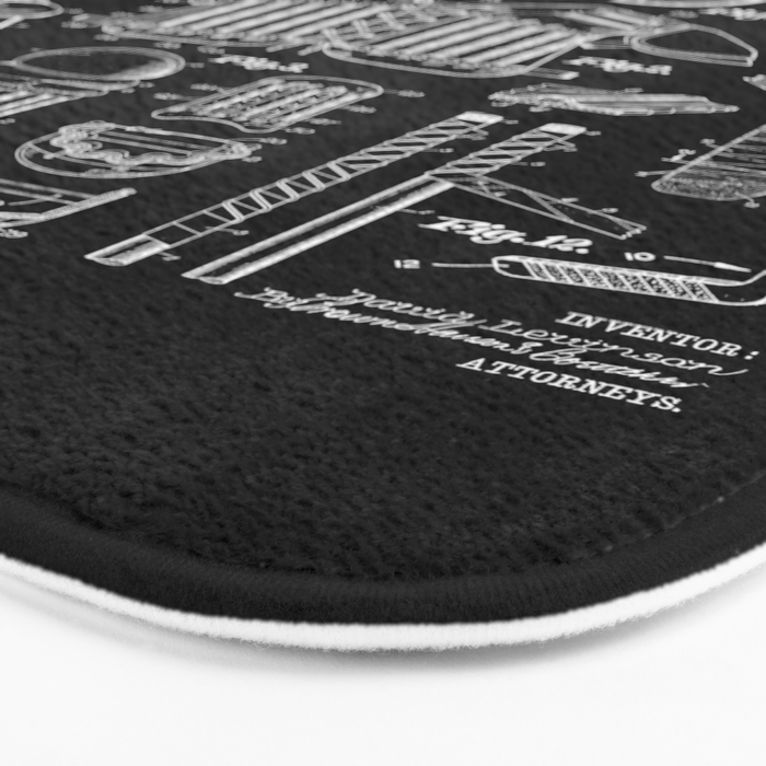 Ice Hockey Player Winter Sport Vintage Patent Print Bath Mat Gallery Image 3