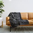 Ice Hockey Player Winter Sport Vintage Patent Print Throw Blanket Gallery Image 1